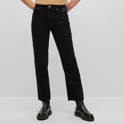 Black Straight Cropped Jeans