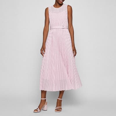 Pink Deplica Pleated Midi Dress