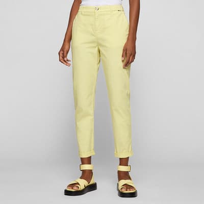 Yellow C_Tachini Cotton Blend Trousers