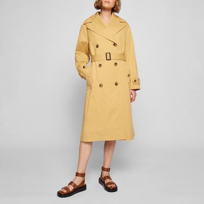 Beige Copala Double Breasted Cotton Trench Coat