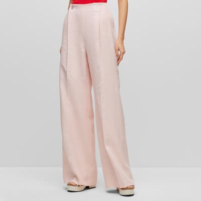 Pale Pink Tapito Linen Blend Trousers