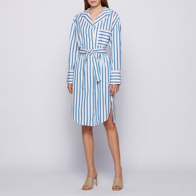 Blue C_Disso Stripe Cotton Blend Shirt Dress