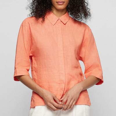 Coral C_Bilina Short Sleeve Linen Shirt 