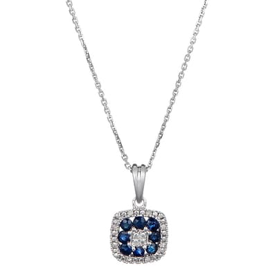White Gold Volga Sapphire Pendant Necklace 