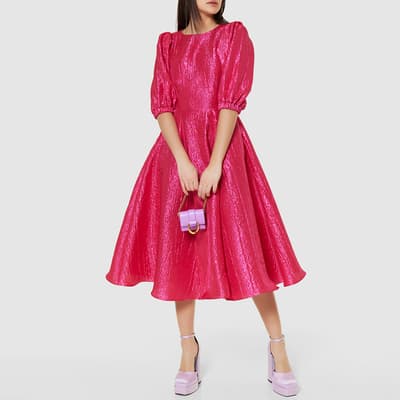 Pink A-Line Paneled Skirt Dress
