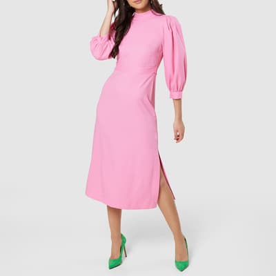 Pink Puff Sleeve Dress