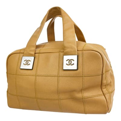 Camel Chanel Chocolate Bar Handbag Bag