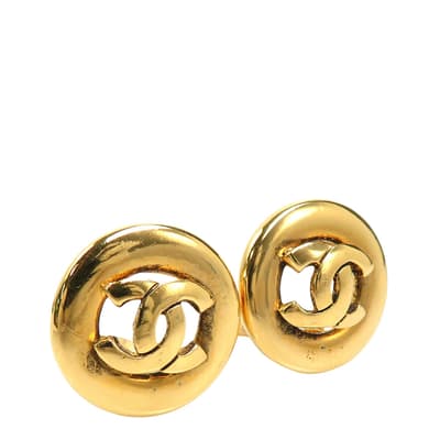 Gold Chanel Coco Mark Earring 