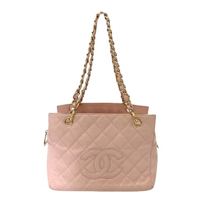 Pink Chanel Shopping Tote Bag