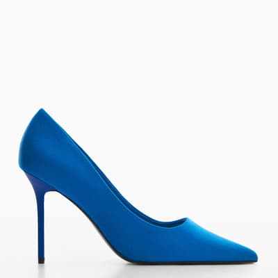 Blue Pointed Toe Court Shoes