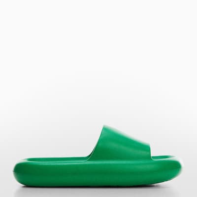 Green Maxi Puffer Platform Sandals