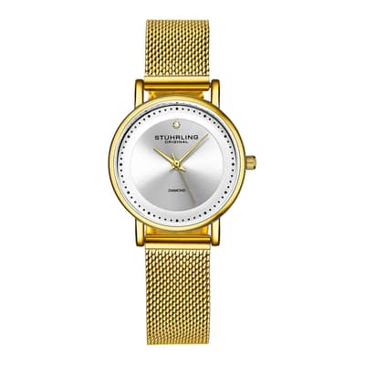 Ladies Quartz Gold Toned Mesh Watch 29mm