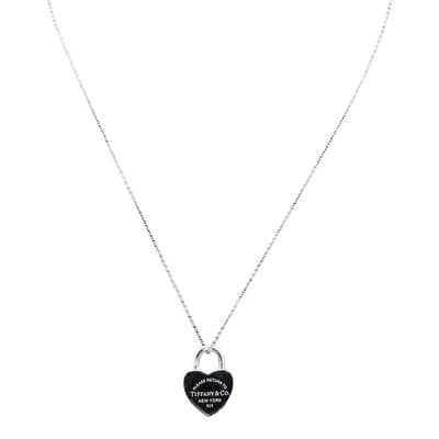 Silver Tiffany & Co Return to Heart Lock necklace