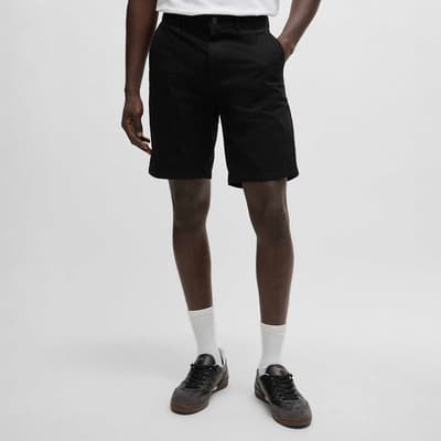 Black Slim Fit Stretch Shorts