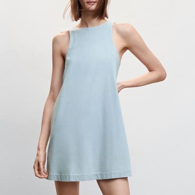 Light Blue Tencel Short Dress