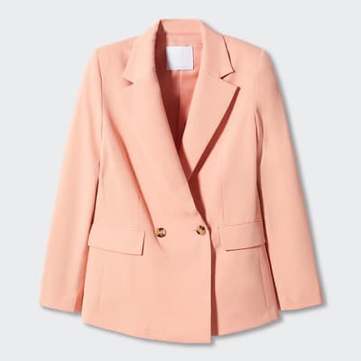 Pink Double-breasted Blazer
