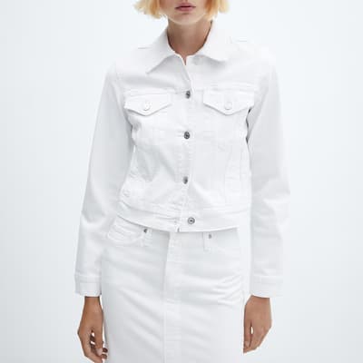 White Pocketed Denim Jacket