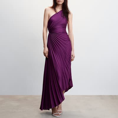 Purple Twist Shoulder Dress