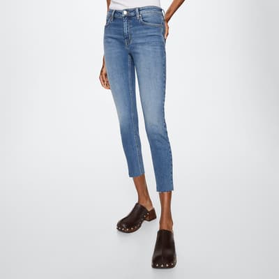 Blue Skinny Cropped Jeans