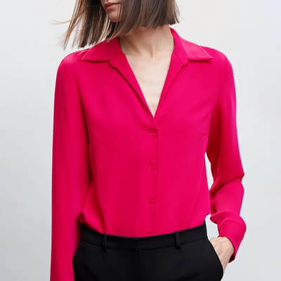 Pink Pleated Flowy Shirt