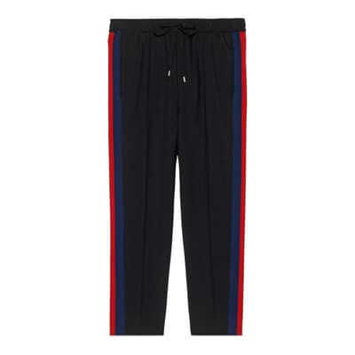 Gucci Wool Cropped Pant With Stripe 