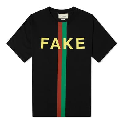Gucci Fake Not Printed T-Shirt Black