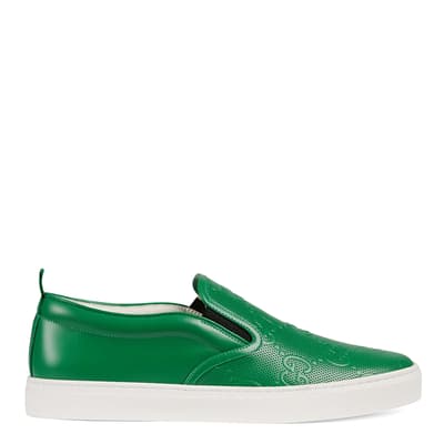 Size 5.5 Only- Men's Green Slip On Trainers