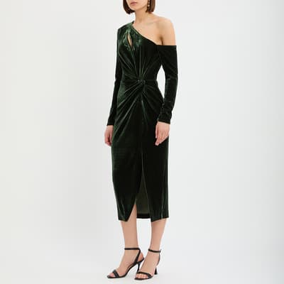 Dark Green Zuri Cut Out Midi Dress