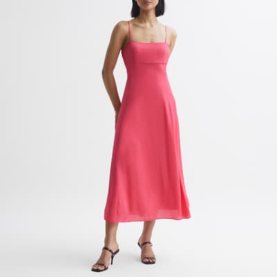 Pink Bonnie Strappy Midi Dress