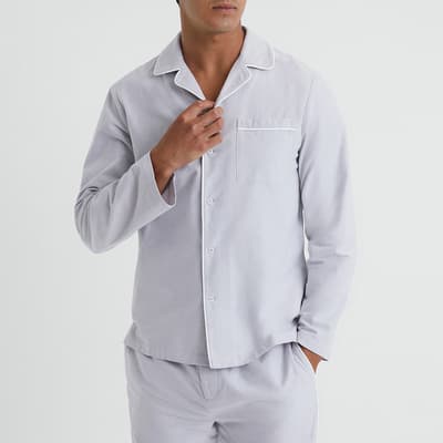 Pale Grey Keddington Cotton Pyjama Shirt
