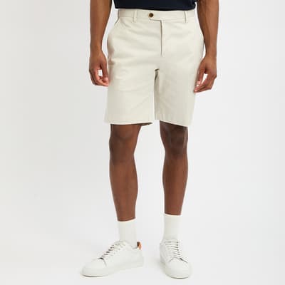 Chalk Hampton Cotton Blend Casual Chino Shorts