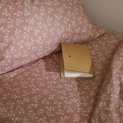 Chestnut Floral King Cotton Fitted Sheet