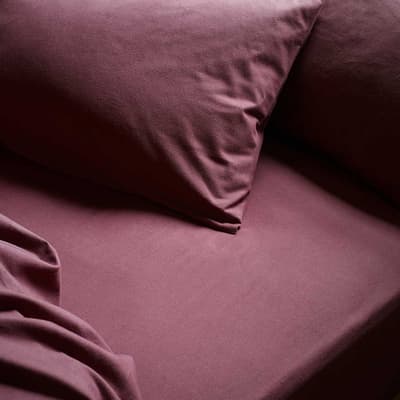 Thistle Single Brushed Cotton Fitted Sheet