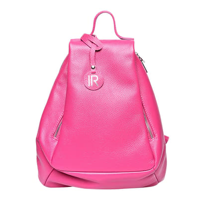 Pink Italian Leather Backpack