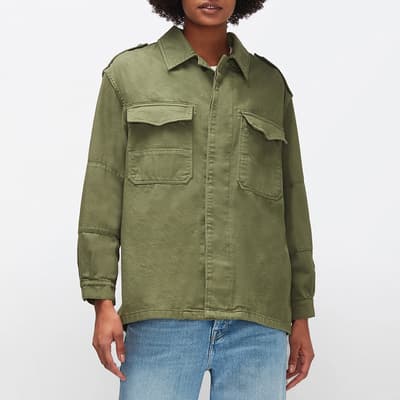 Green Cotton Utility Jacket
