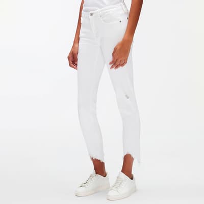 White Pyper Crop Slim Stretch Jeans