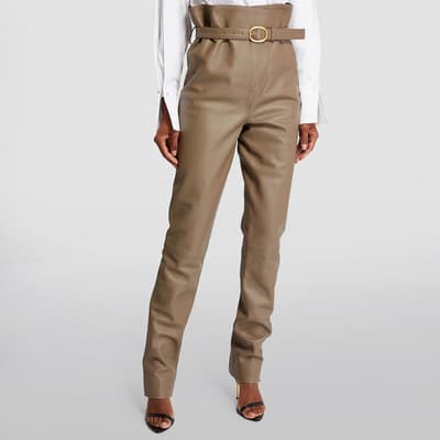 Sand Leather Trouser
