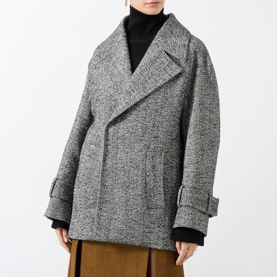 Grey Oversized Wool Pea Coat