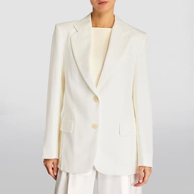 White Asymetric Double Layer Jacket
