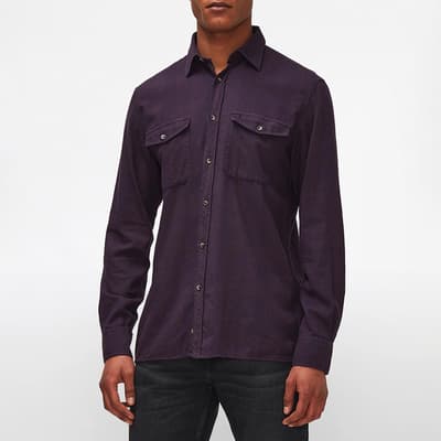 Purple Wool Blend Overshirt