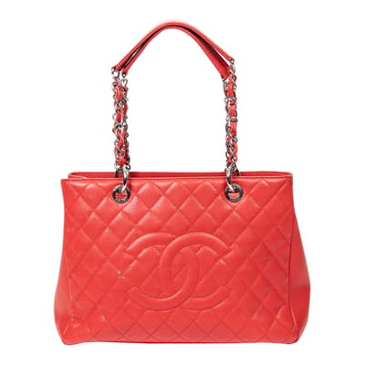 Red Grand Shopping Tote Shoulder Bag