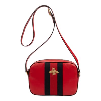 Red Bee-Embroidered Shoulder bag