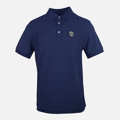 Navy Knitted Polo Shirt