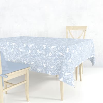 Forest Life Blue Acrylic Rectangle Tablecloth 132x178cm