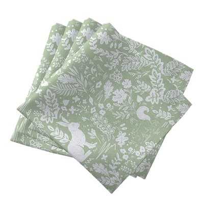 Set of 4 Green Forest Life Napkin