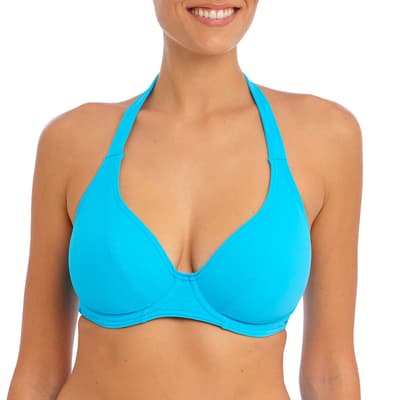 Blue Jewel Cove Halter Bikini Top
