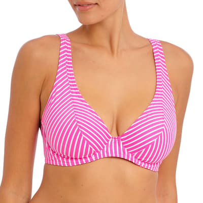Pink Jewel Cove High Apex Bikini Top