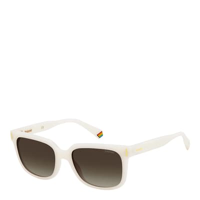 White Rectangular Sunglasses 54mm