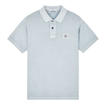 Sky Blue 'Fissato' Cotton Polo Shirt