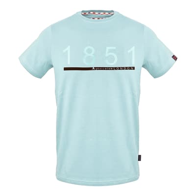Turquoise Printed Number Logo Cotton T-Shirt